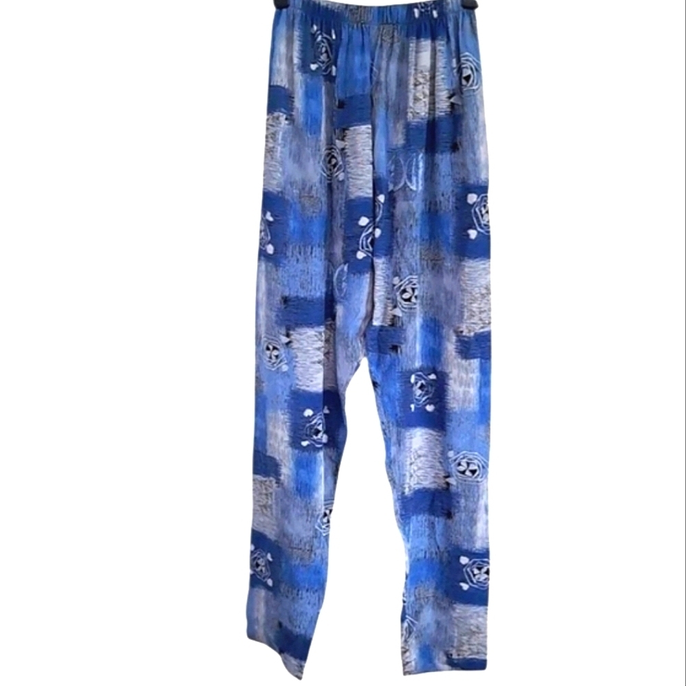 Risa Blue and Gray Yoga Haren Pant with Elastic Waistband Size Medium - Picture 3 of 9